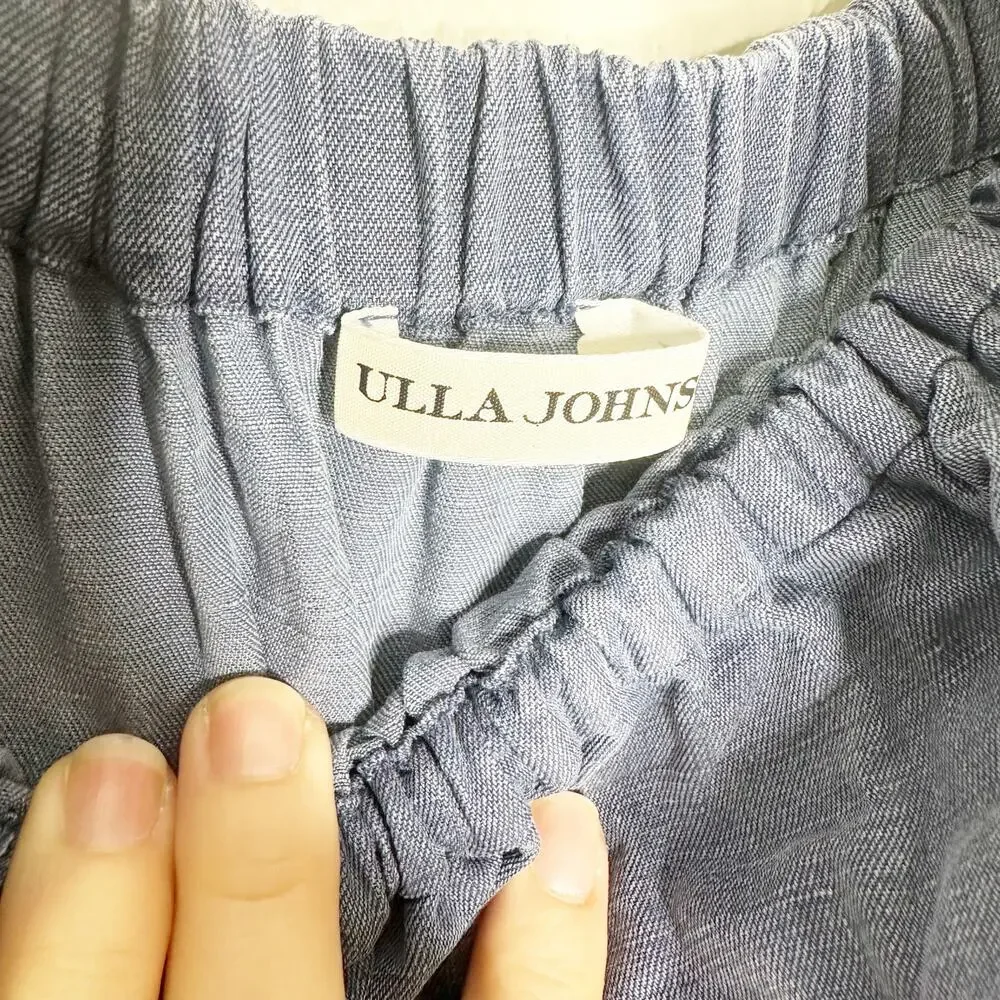 Ulla Johnson Off Shoulder Linen Chambray Tiered Midi Dress Size 4 - Picture 6 of 8